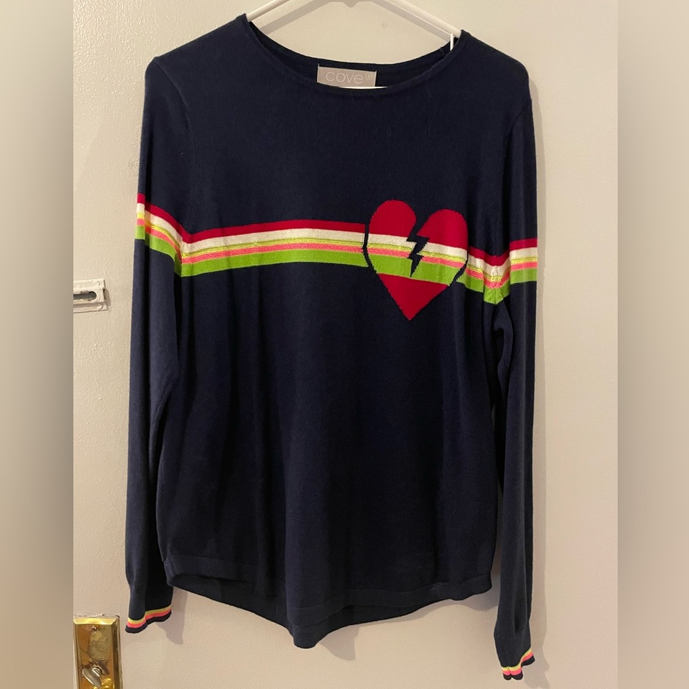 Navy cotton cashmere sweater by Cove